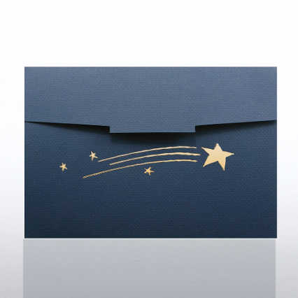 Certificate Folder - Half Size Gold Foil - Shooting Stars